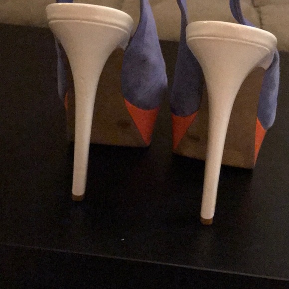 JESSICA SIMPSON HALIE LILY KIDSUEDE PEEP TOES 8.5 - Picture 8 of 11